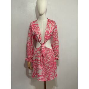 NWT RESA Resort Wear Mini Dress S Pink Tropical Beach Vacation Sexy Club Wear
